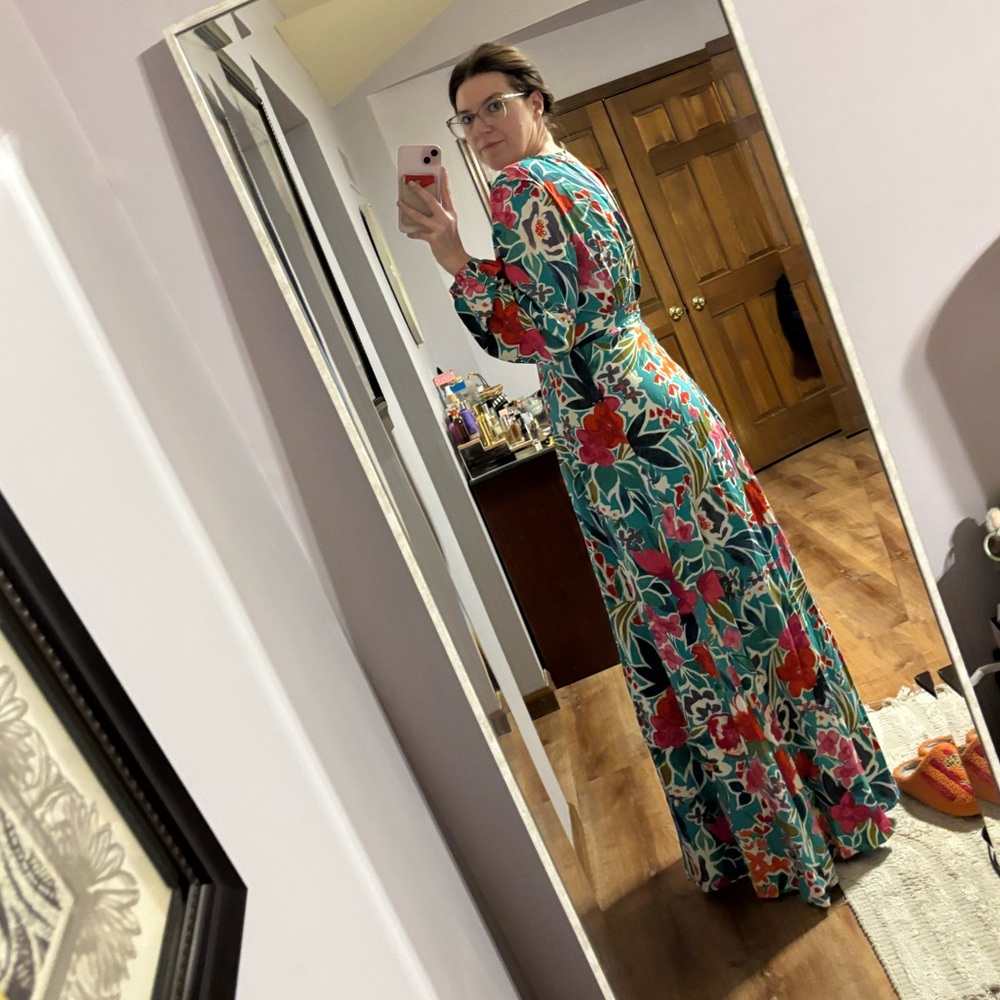 Floral Maxi Dress Long Sleeves size M - Picture 8 of 9